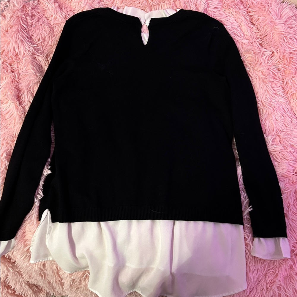 Adrianna Papell Black and White Layered Blouse - Picture 2 of 2